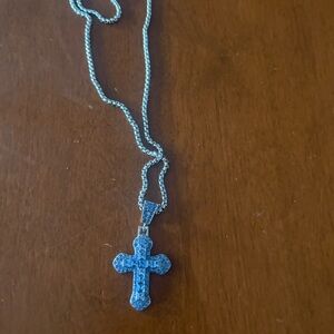 Men's Silver Cross Pendant Necklace